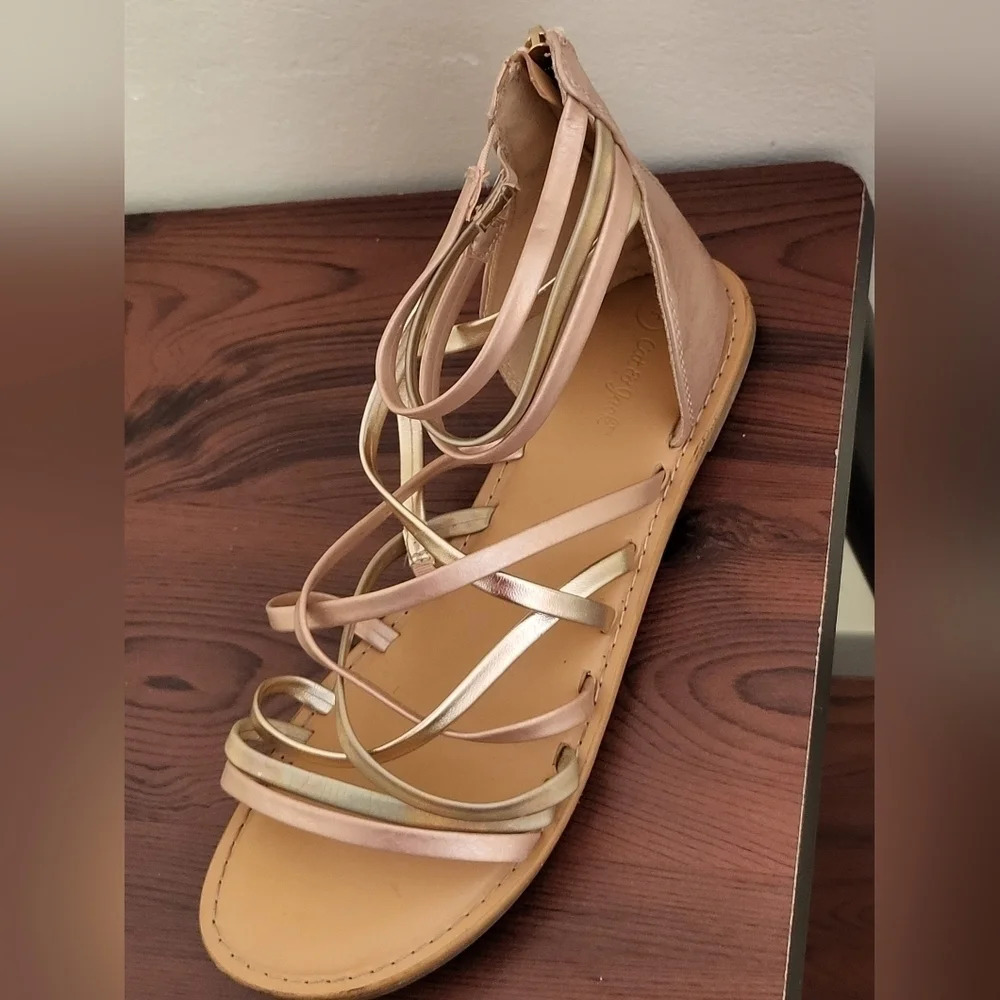 Girls' Zipper Metallic Ankle Strap Sandals (Size 4) - Picture 2 of 10